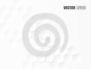 Abstract. Embossed Hexagon , honeycomb white background