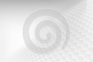 Abstract. Embossed Hexagon , honeycomb white Background