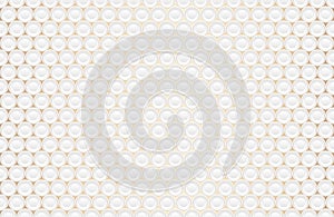 Abstract embossing volume white texture, vector seamless pattern. Depressed round shape background, 3d geometric pattern. Round