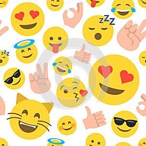 Abstract emoticon seamless pattern