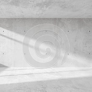 Abstract empty, modern concrete room with sidelit backwall from window - industrial interior background template, 3D illustration