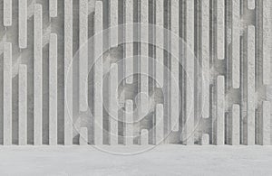 Abstract empty room concrete wall background grunge texture style.,3d model and illustration