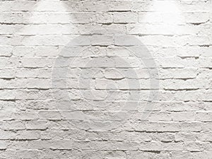 Abstract empty weathered textured white brick wall background