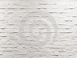 Abstract empty weathered textured white brick wall background