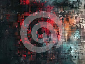 Abstract Encryption Shield Tapestry Background - Cyber Security Concept Art.