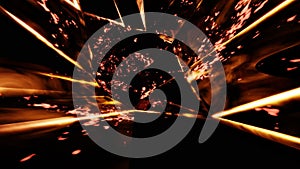 Abstract endless loop sci-fi fire tunnel. Seamless Loop Motion Background Animation