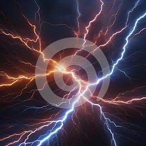 Abstract energy burst with electrifying lightning bolts Powerful and dynamic composition in vibrant colors1