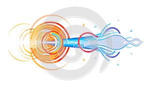 Abstract Energy Burst Sound Wave, Dynamic Motion Effect - vector design Generative AI