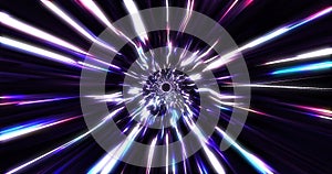 Abstract energy futuristic sci-fi tunnel in space. Traveling through time and space