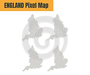 Abstract England Map with Dot Pixel Spot Modern Concept Design Isolated on White Background Vector illustration