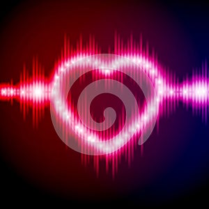 Abstract equalizer background with heart
