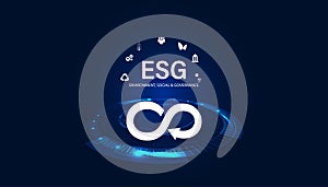 Abstract ESG concept Environment, Social, and Governance, illustrated idea Circular Economy