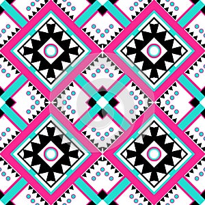 Abstract ethnic geometric pattern design for background or wallpaper. Embroidery style