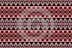 Abstract ethnic pattern, seamless floral, ikat work, geometric shapes