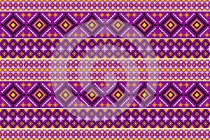 Abstract ethnic pattern, seamless floral, ikat work, geometric shapes