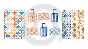 Abstract Ethnic Rectangular Pattern Seamless Textile Motif, vector design Generative AI