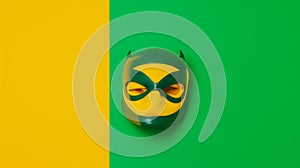 A Vibrant Hero Mask with a Lively Background Celebrates Heroism photo