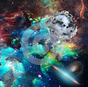 Abstract exoplanet in space