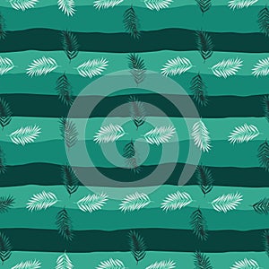 Abstract exotic plant seamless pattern. Tropical palm leaves pattern. Fern leaf wallpaper. Botanical texture. Floral background