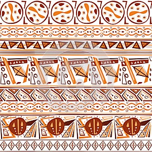 Abstract exotica ethnic tribal Indian ornament seamless pattern