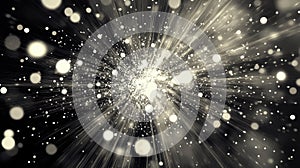 Abstract exploding light particles creating a starburst effect