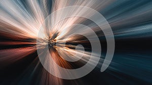 Abstract exploding light rays creating fast motion blur effect