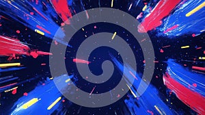 Abstract explosion of colors in a cosmic space, conveying motion and energy