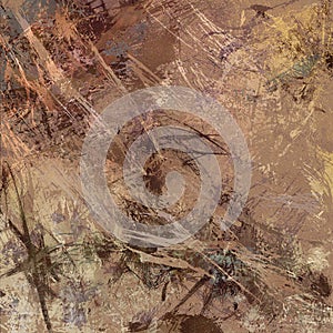 Abstract expressionism modern art design in brown and beige hues photo