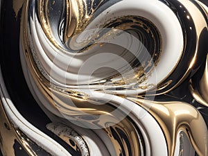 An abstract expressionistic composition featuring vibrant swirl and wave shapes