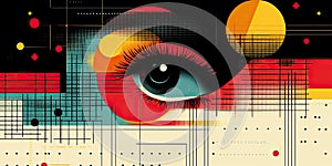 Abstract Eye in Geometric Composition