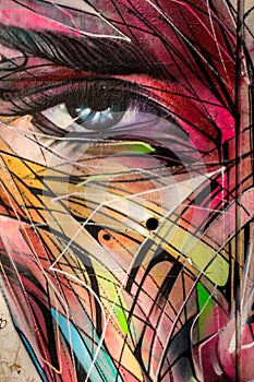 Abstract eye and face graffiti