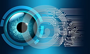 Abstract eye future circuit technology security system background, vector illustration.