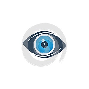 Abstract eye icon with blue eyeball