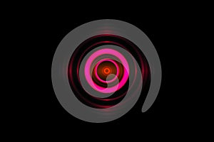 Abstract eye pink light effect with sound waves oscillating background photo