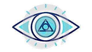 Abstract Eye with Triangle, Geometric Vision, vector design Generative AI