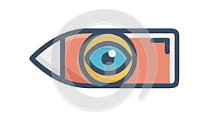 Abstract Eye Vision Perception Digital Icon, vector design Generative AI