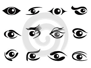 Abstract eyes icon set