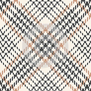 Abstract fabric pattern. Hounds tooth vector check plaid in grey and beige.