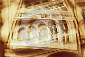 Abstract facade with balconies