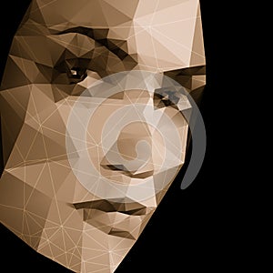 Abstract face geometric background