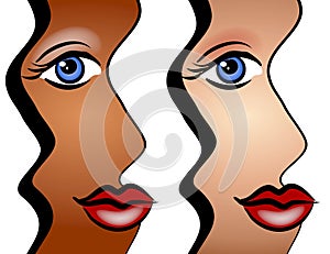 Abstract Faces of Women Art