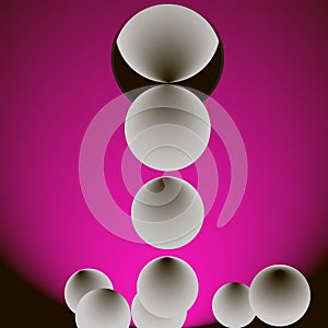 Abstract falling balls from a hole. bright futuristic drawing. 3d vector fantasy