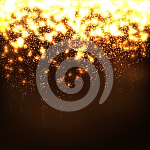 Abstract Falling Stars - Golden Bright Glowing Particle Effect