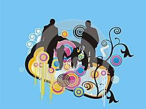 Abstract family floral splash illustration