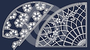 Abstract Fan-Shaped Geometric Patterns Decorative Art, vector design Generative AI