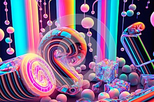 abstract fantacy halographic candyland background photo