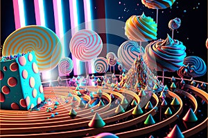 abstract fantacy halographic candyland background photo