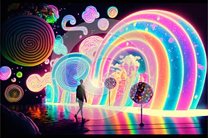 abstract fantacy halographic candyland background photo