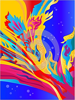 Abstract fantasy colorful sea background vector illustration.