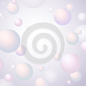 Abstract fashion background Volumetric sphere on a light background Decorative futuristic circles in the luminous space A creative